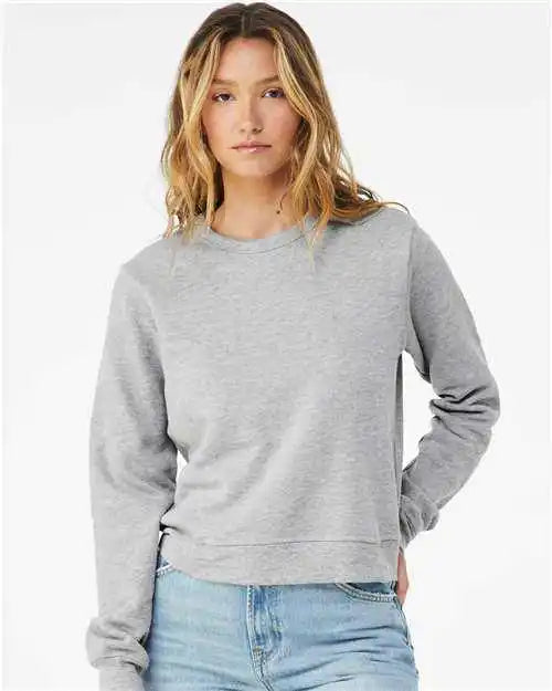 Bella + Canvas 7511 Women’s Sponge Fleece Classic Crewneck Pullover Athletic Heather