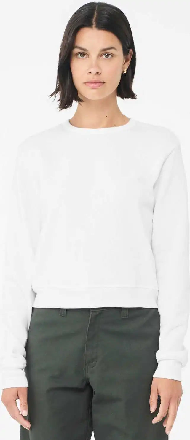 Bella + Canvas 7511 Women’s Sponge Fleece Classic Crewneck Pullover White