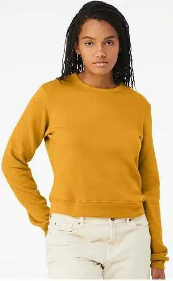 Bella + Canvas 7511 Women’s Sponge Fleece Classic Crewneck Pullover - Heather Mustard