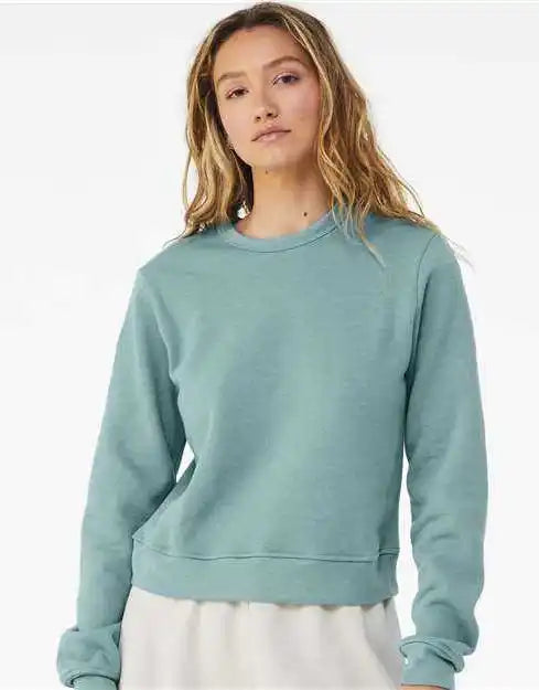 Bella + Canvas 7511 Women’s Sponge Fleece Classic Crewneck Pullover Heather Blue Lagoon