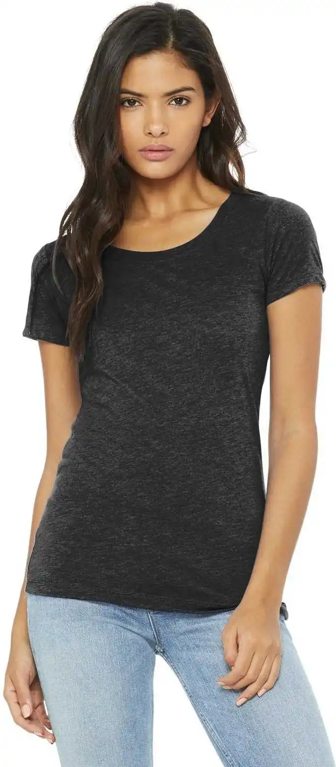 Bella + Canvas 8413 Women’s Triblend Short Sleeve Tee - Charcoal-black