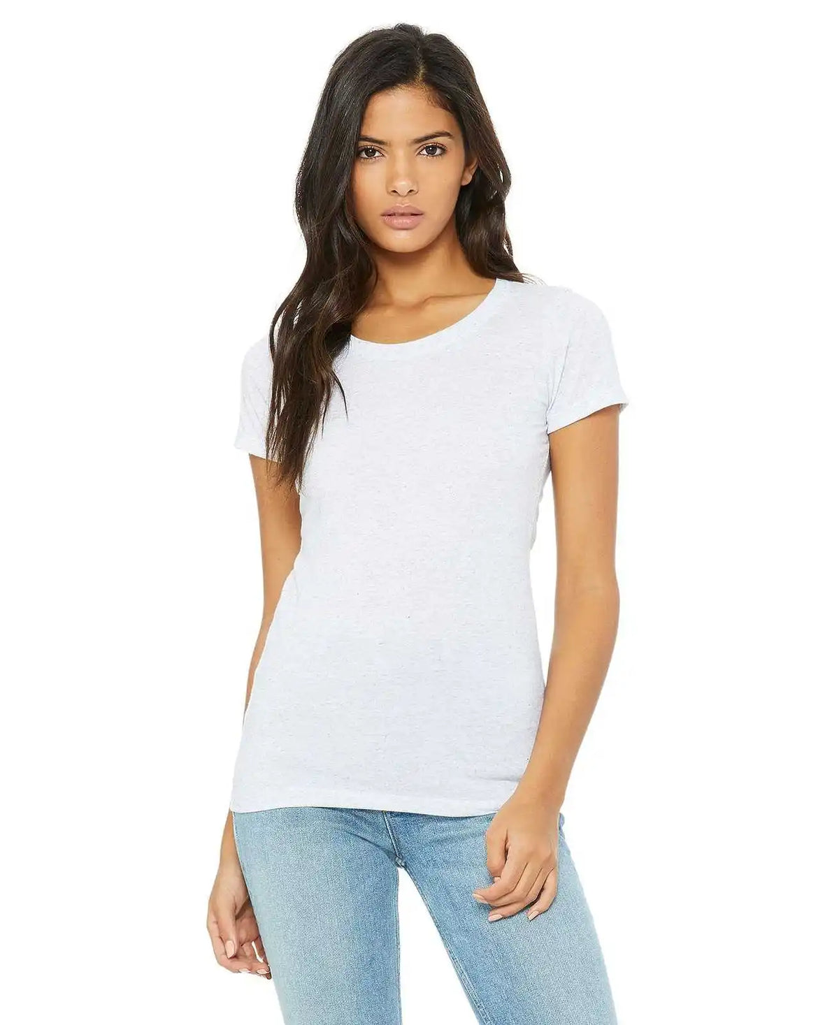 Bella + Canvas 8413 Women’s Triblend Short Sleeve Tee - White Fleck