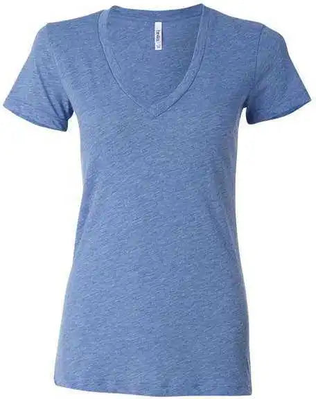 Bella + Canvas 8435 Womens Triblend Deep v Neck Tee Blue