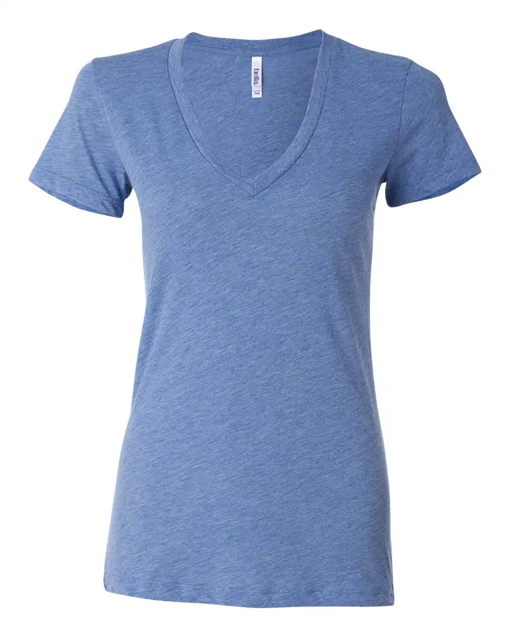 Bella + Canvas 8435 Women’s Triblend Deep V-neck Tee - Blue - s