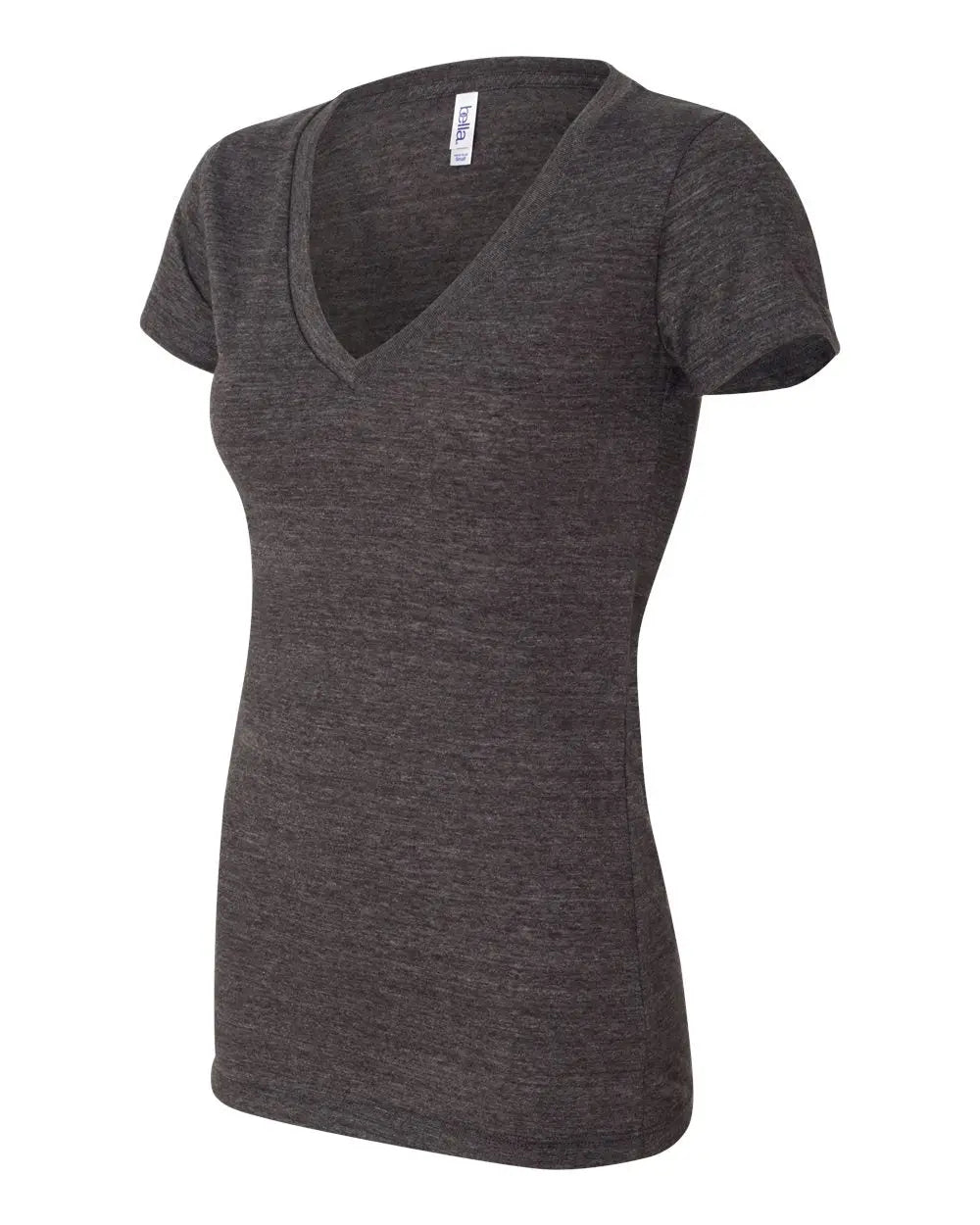 Bella + Canvas 8435 Women’s Triblend Deep V-neck Tee - Charcoal Black - m