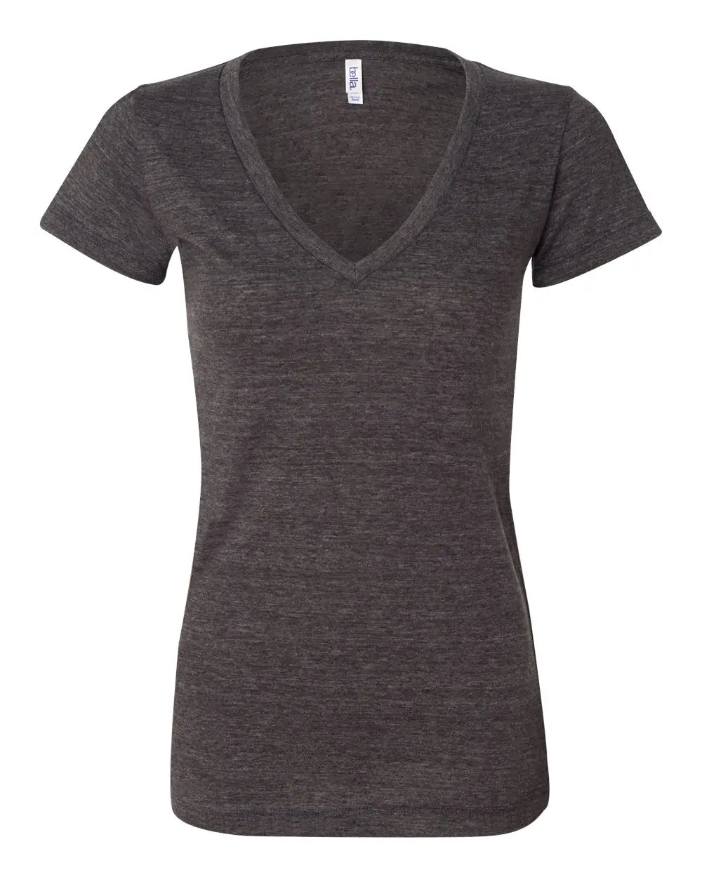Bella + Canvas 8435 Women’s Triblend Deep V-neck Tee - Charcoal Black - m