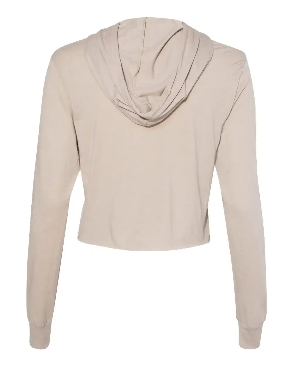 Bella + Canvas 8512 Women’s Triblend Crop Long Sleeve Hoodie - Tan - s