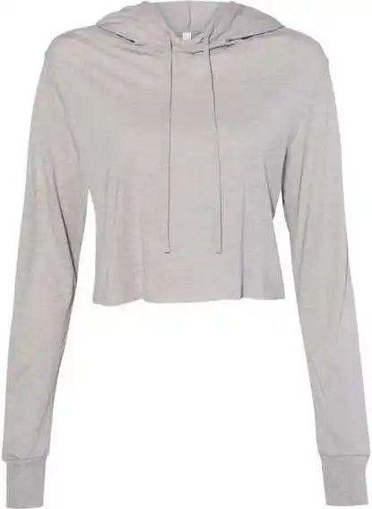 Bella + Canvas 8512 Womens Triblend Cropped Long Sleeve Hoodie - Athletic Grey