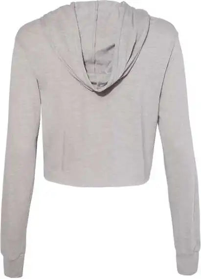Bella + Canvas 8512 Womens Triblend Cropped Long Sleeve Hoodie - Athletic Grey