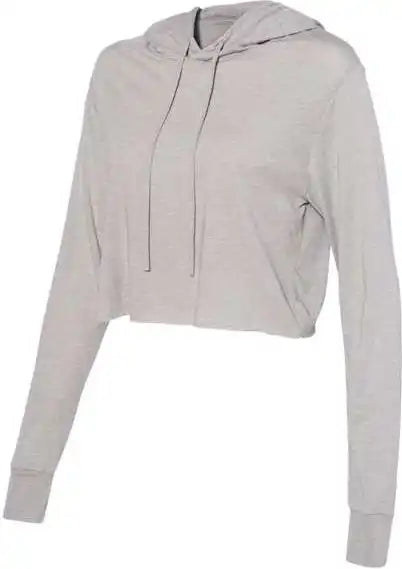 Bella + Canvas 8512 Womens Triblend Cropped Long Sleeve Hoodie - Athletic Grey
