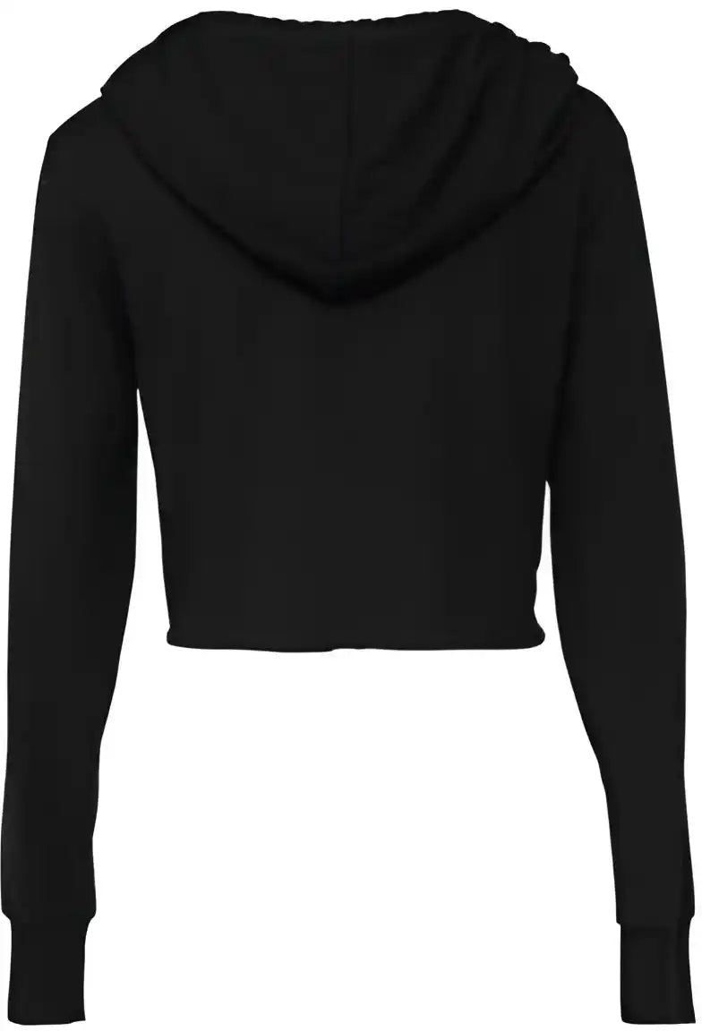 Bella + Canvas 8512 Womens Triblend Cropped Long Sleeve Hoodie Solid Black