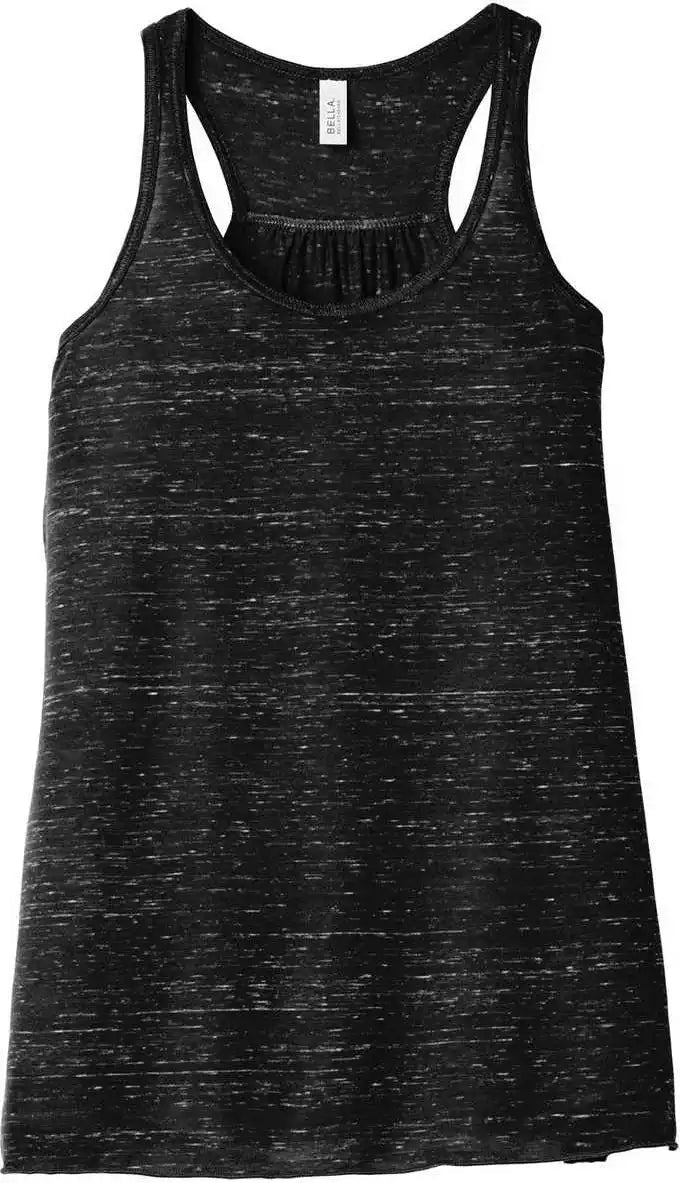 Bella + Canvas 8800 Women’s Flowy Racerback Tank Black Marble