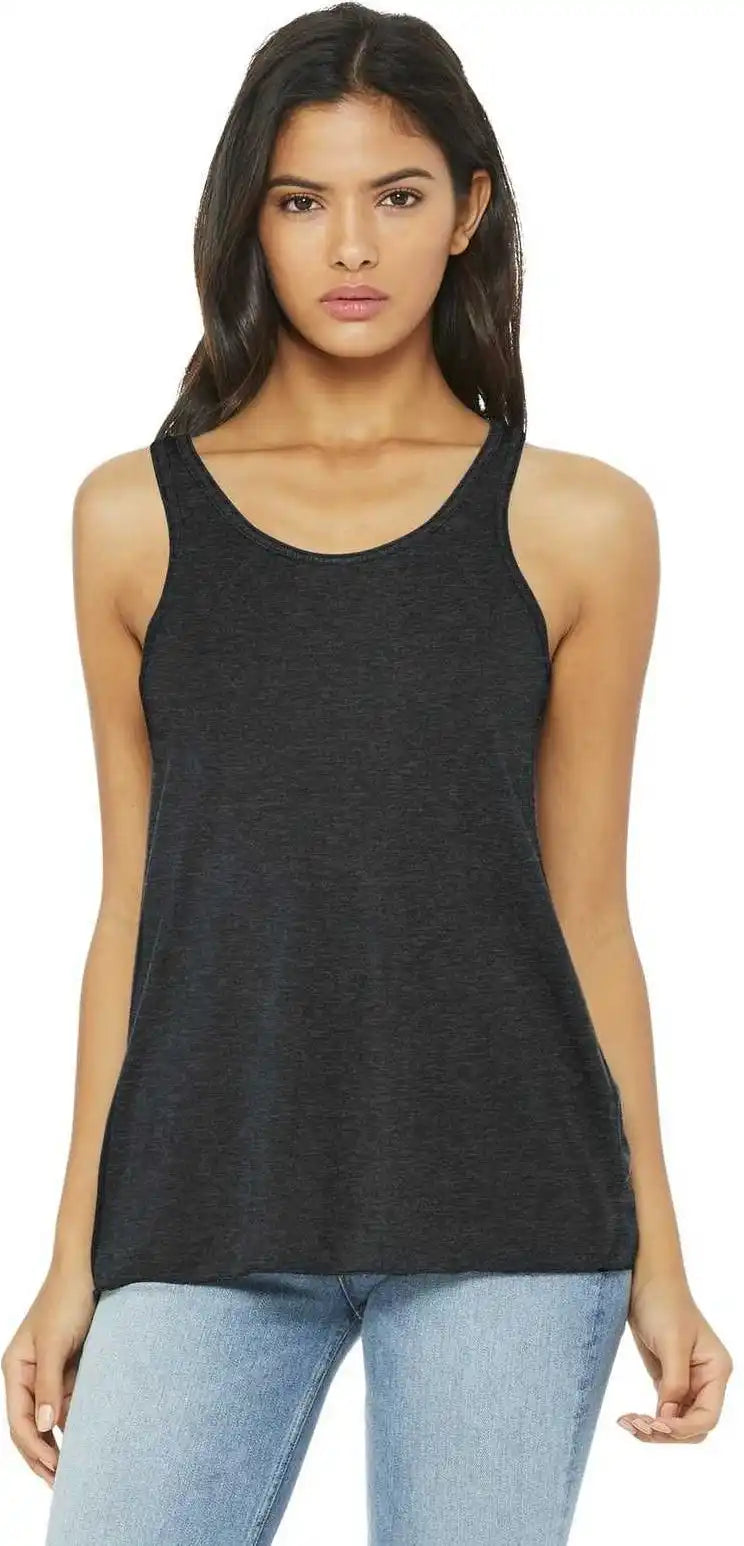 Bella + Canvas 8800 Women’s Flowy Racerback Tank Dark Gray Heather