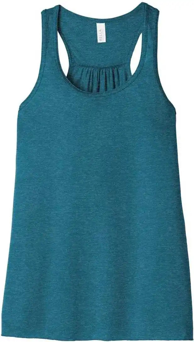 Bella + Canvas 8800 Women’s Flowy Racerback Tank Heather Deep Teal