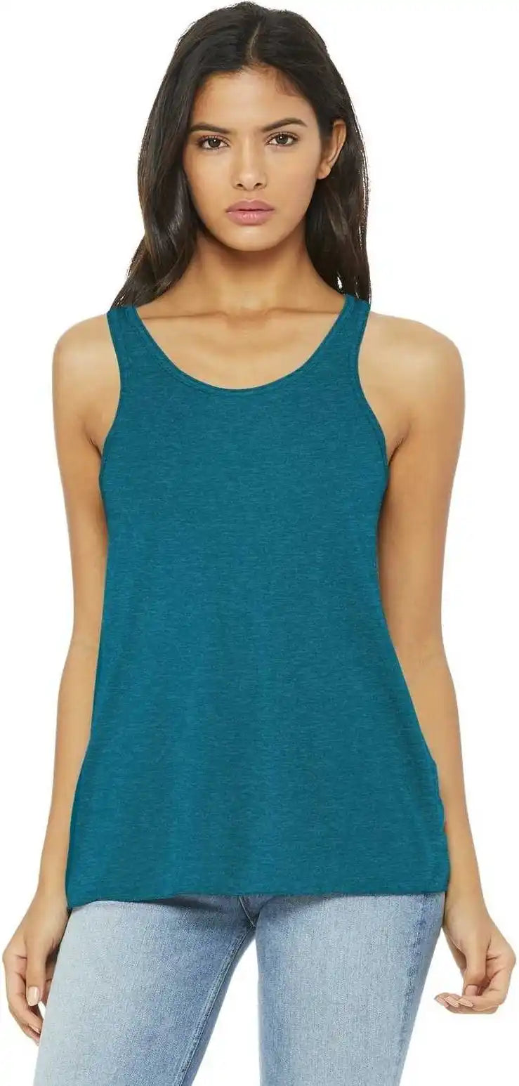 Bella + Canvas 8800 Women’s Flowy Racerback Tank Heather Deep Teal