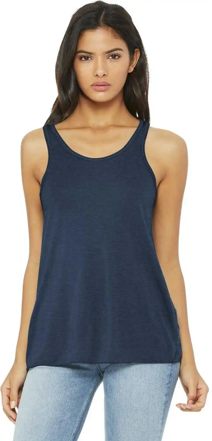 Bella + Canvas 8800 Women’s Flowy Racerback Tank Heather Navy