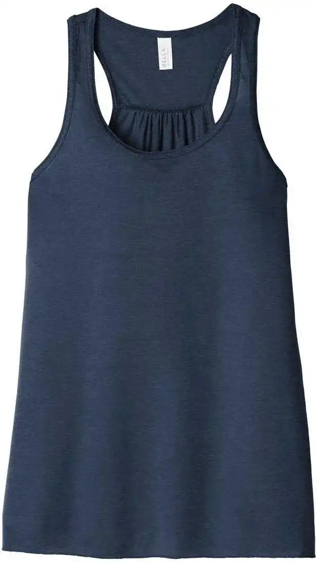 Bella + Canvas 8800 Women’s Flowy Racerback Tank Heather Navy