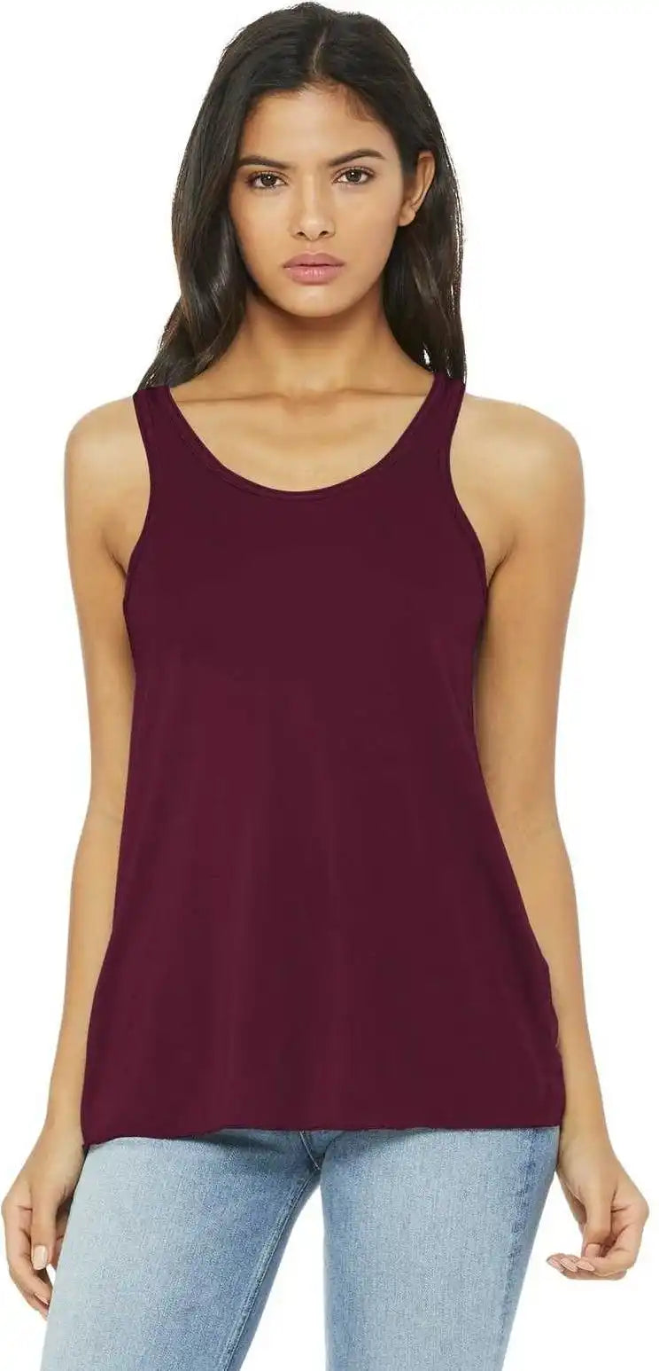Bella + Canvas 8800 Women’s Flowy Racerback Tank Maroon