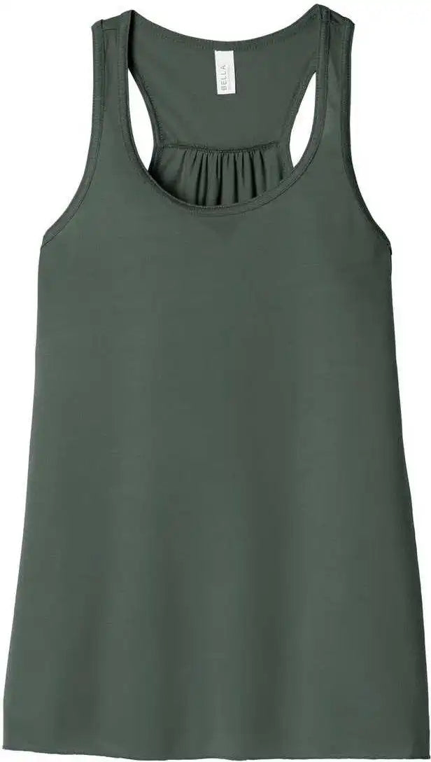 Bella + Canvas 8800 Women’s Flowy Racerback Tank Military Green