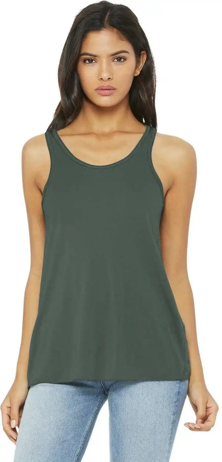 Bella + Canvas 8800 Women’s Flowy Racerback Tank Military Green