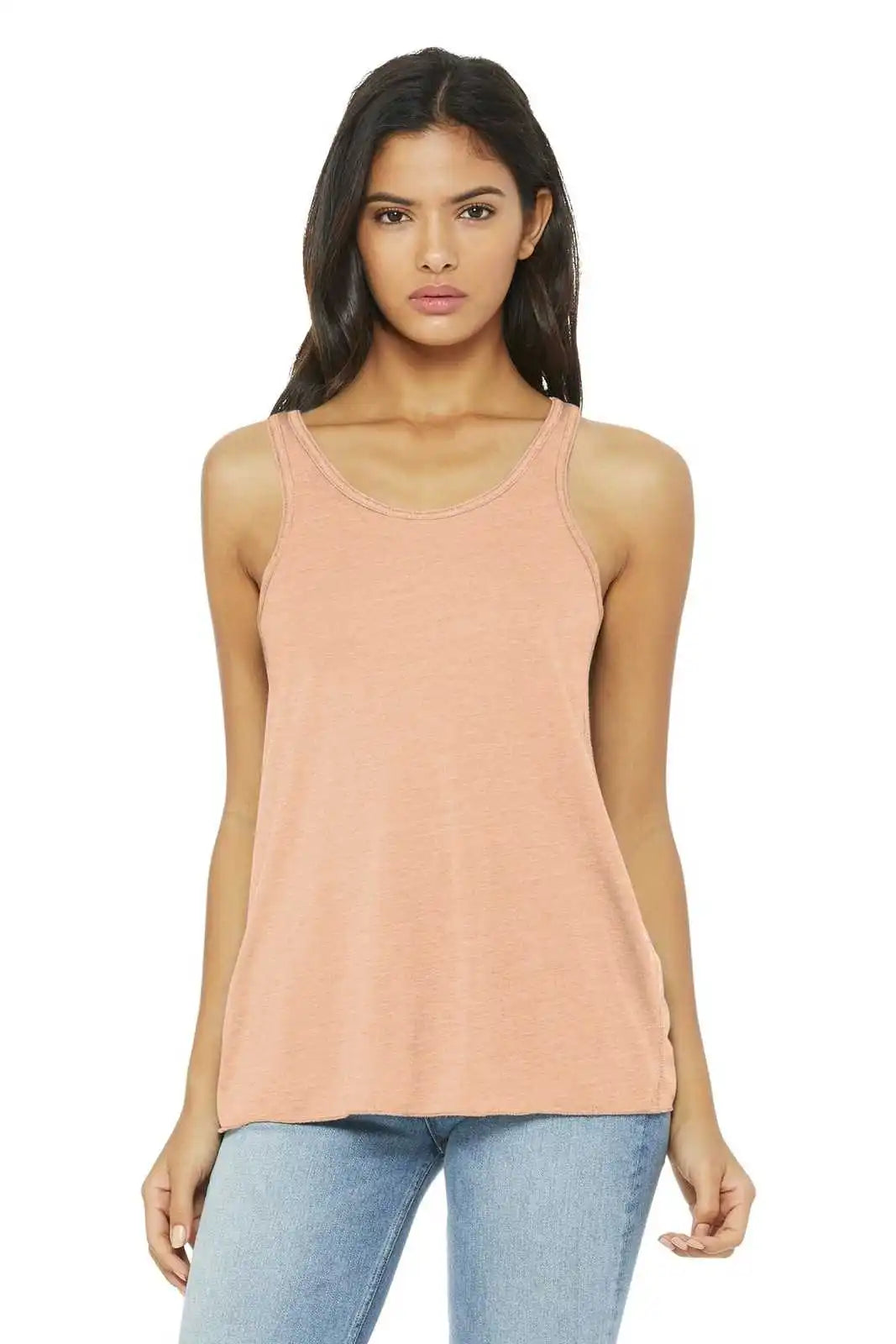 Bella + Canvas 8800 Women’s Flowy Racerback Tank Peach Slub