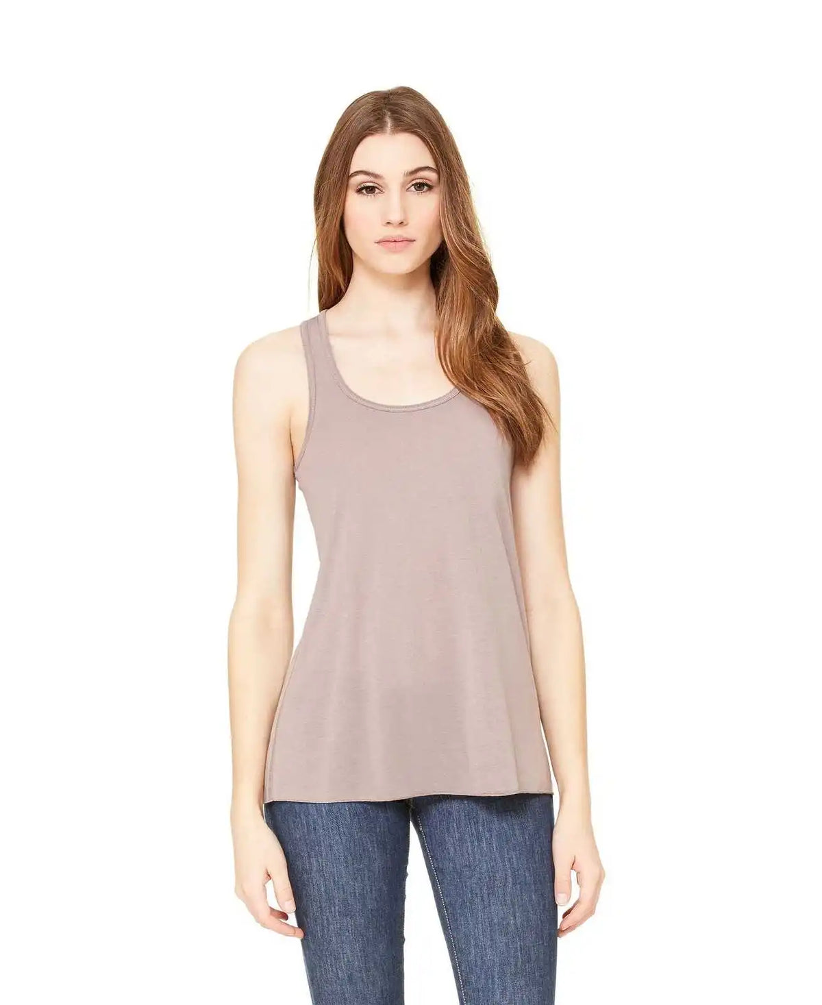 Bella + Canvas 8800 Women’s Flowy Racerback Tank - Pebble Brown