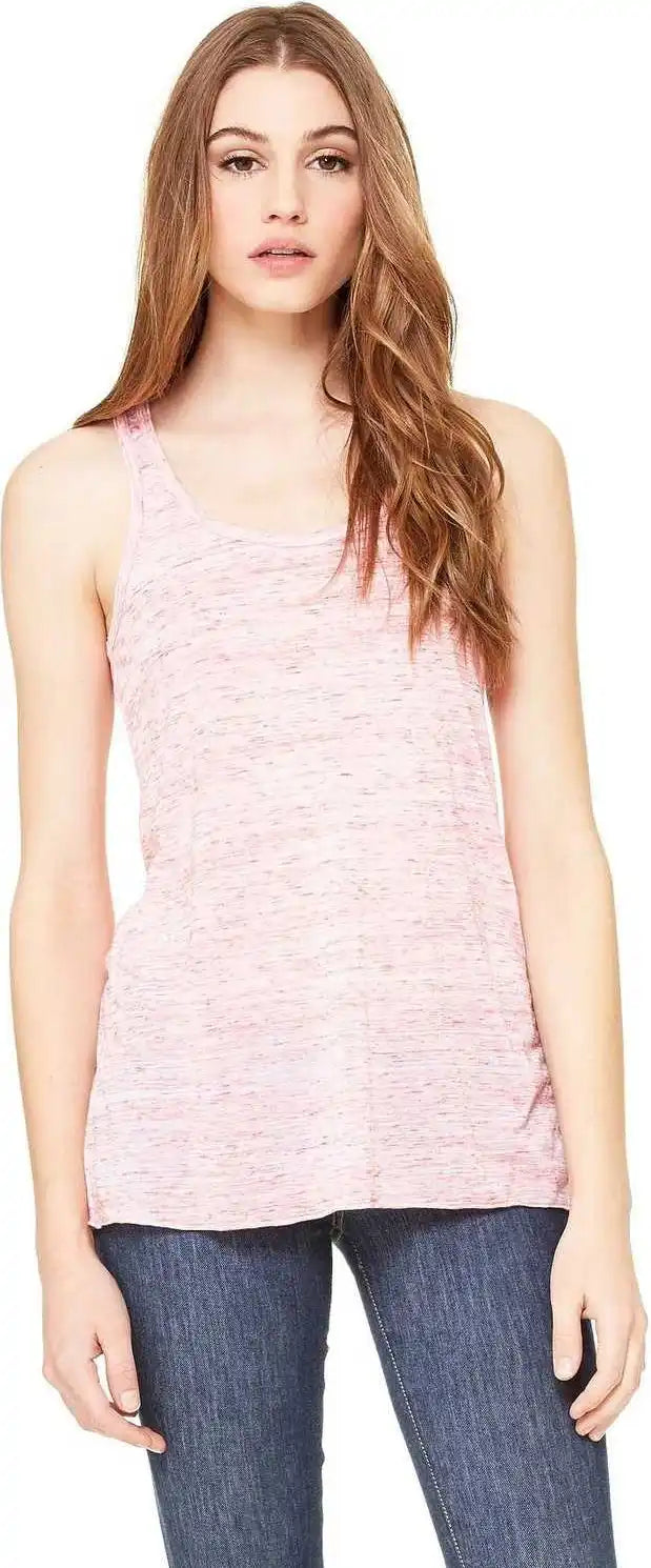 Bella + Canvas 8800 Women’s Flowy Racerback Tank Red Marble