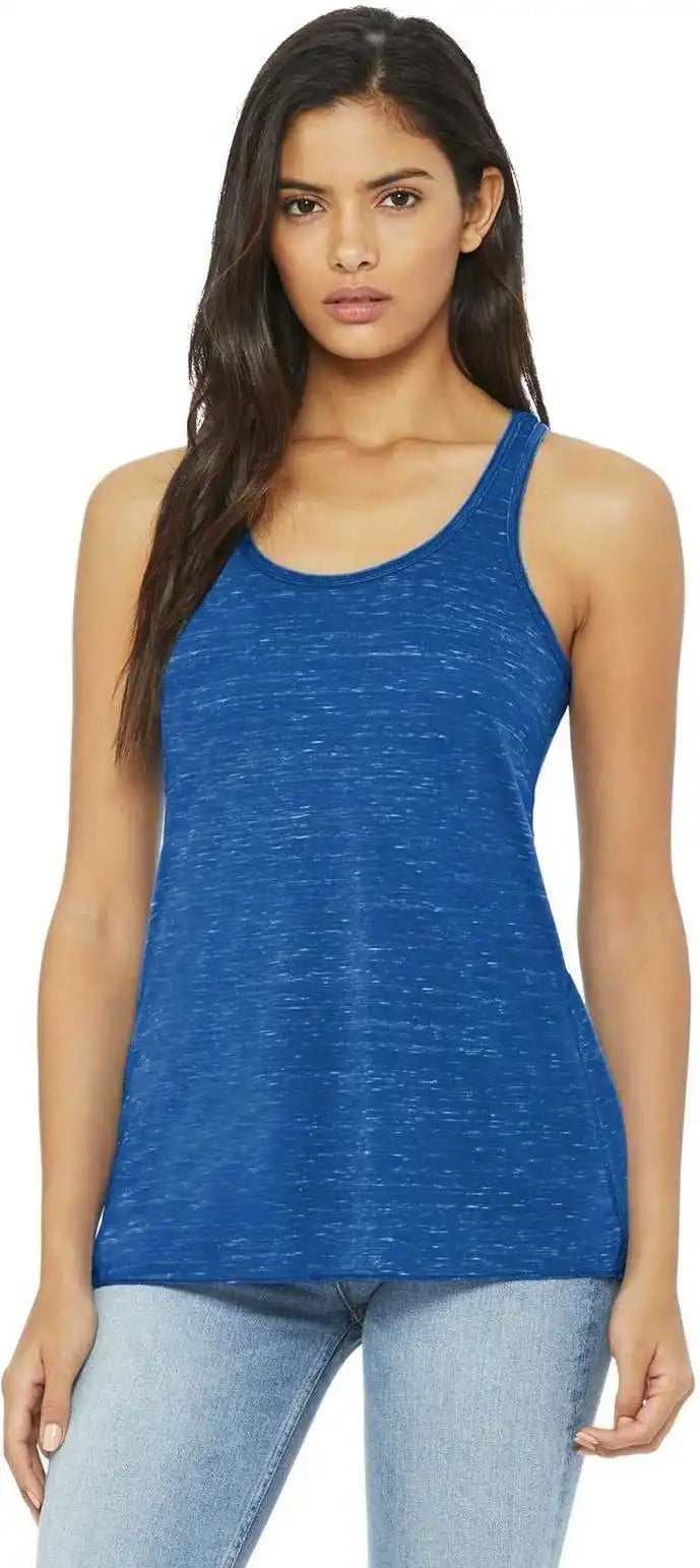 Bella + Canvas 8800 Women’s Flowy Racerback Tank - True Royal Marble