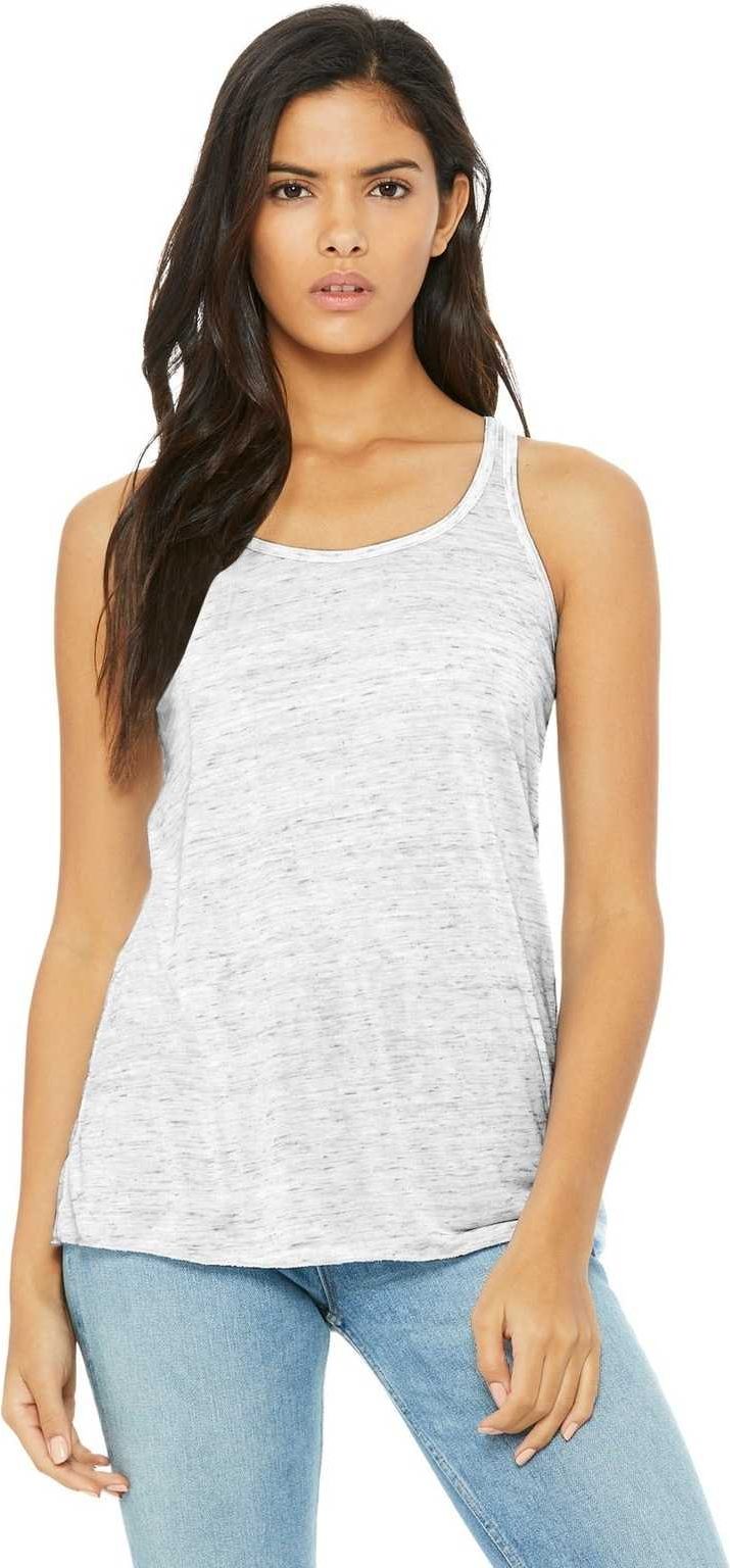 Bella + Canvas 8800 Women’s Flowy Racerback Tank - White Marble