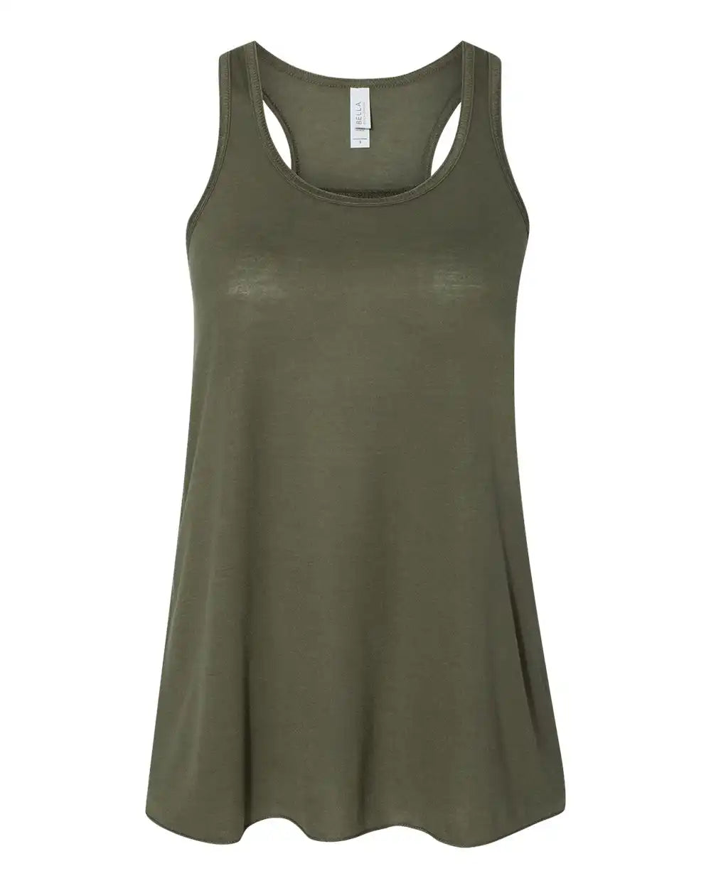 Bella + Canvas 8800bl Women’s Flowy Racerback Tank - 8800 - Military Green - Xs