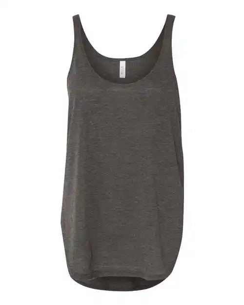 Bella + Canvas 8802 Women’s Flowy Tank with Side Slit - Dark Grey Heather