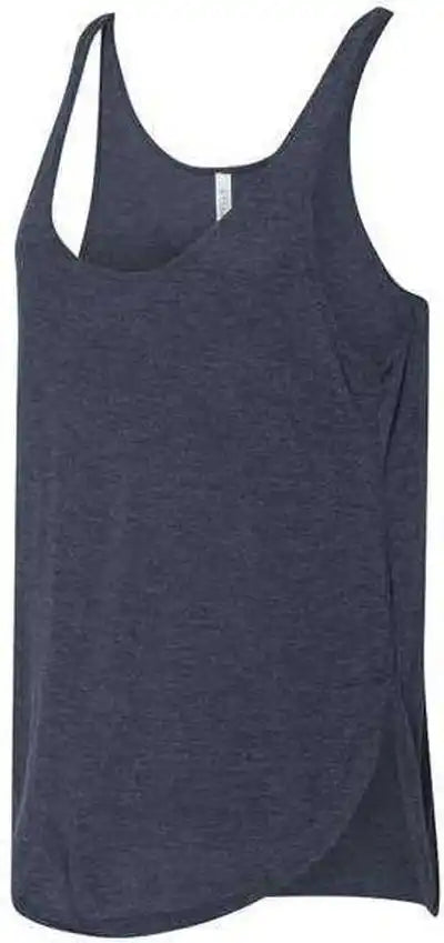 Bella + Canvas 8802 Women’s Flowy Tank with Side Slit - Heather Navy