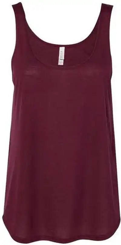 Bella + Canvas 8802 Women’s Flowy Tank with Side Slit Maroon