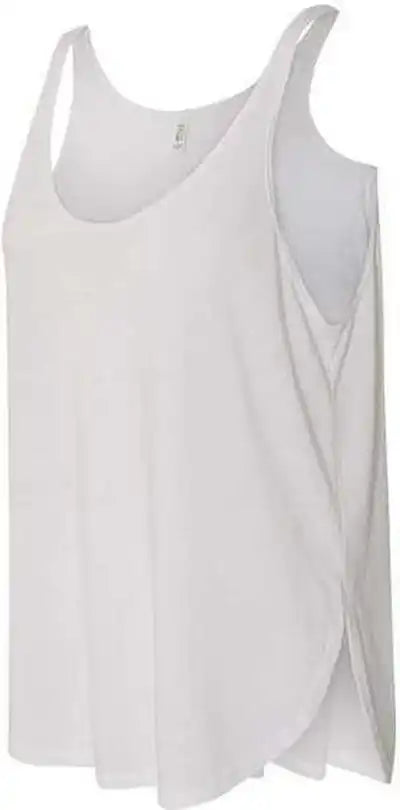 Bella + Canvas 8802 Women’s Flowy Tank with Side Slit - White