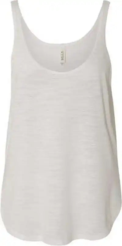 Bella + Canvas 8802 Women’s Flowy Tank with Side Slit - White Slub