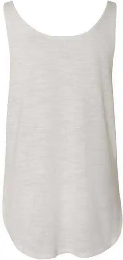 Bella + Canvas 8802 Women’s Flowy Tank with Side Slit - White Slub