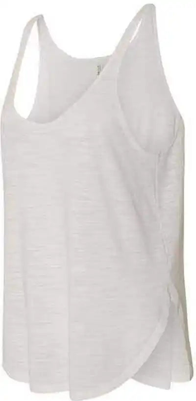 Bella + Canvas 8802 Women’s Flowy Tank with Side Slit - White Slub