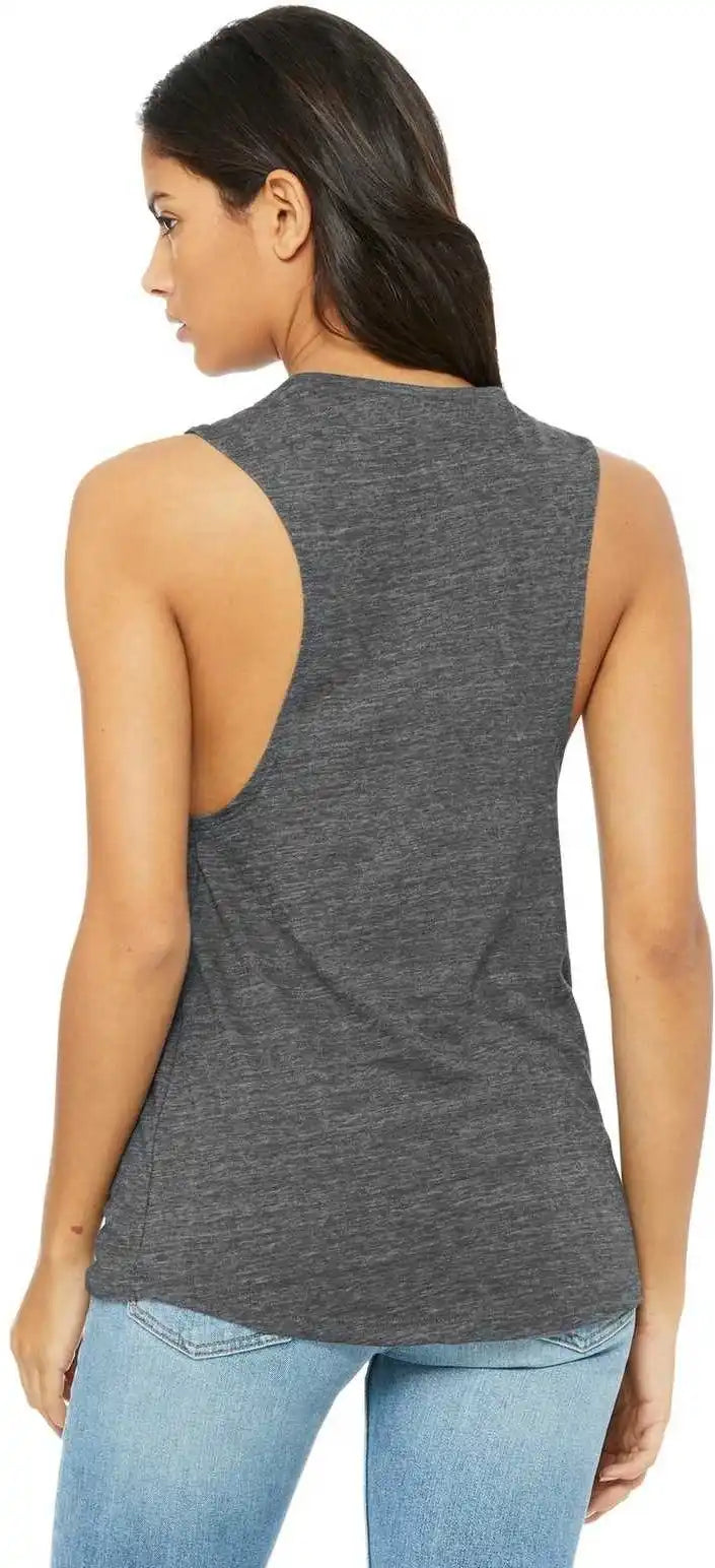 Bella + Canvas 8803 Women’s Flowy Scoop Muscle Tank Asphalt Slub
