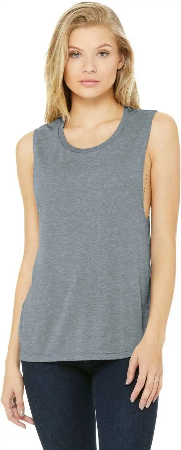 Bella + Canvas 8803 Women’s Flowy Scoop Muscle Tank - Athletic Heather