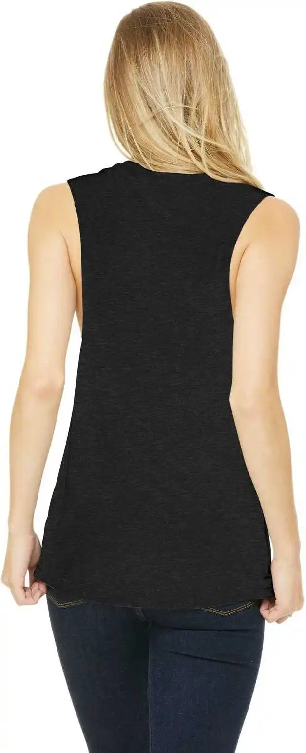 Bella + Canvas 8803 Women’s Flowy Scoop Muscle Tank Black Heather