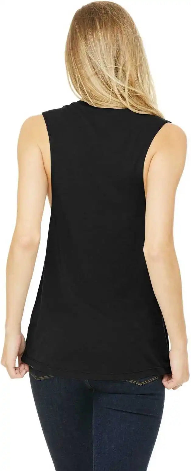 Bella + Canvas 8803 Women’s Flowy Scoop Muscle Tank Black