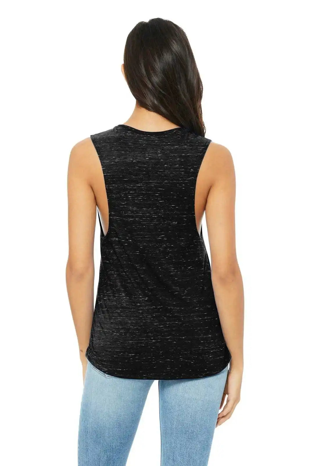 Bella + Canvas 8803 Women’s Flowy Scoop Muscle Tank - Black Marble