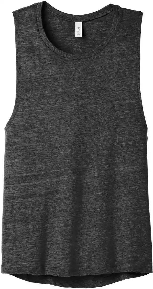 Bella + Canvas 8803 Women’s Flowy Scoop Muscle Tank - Charcoal Black Slub
