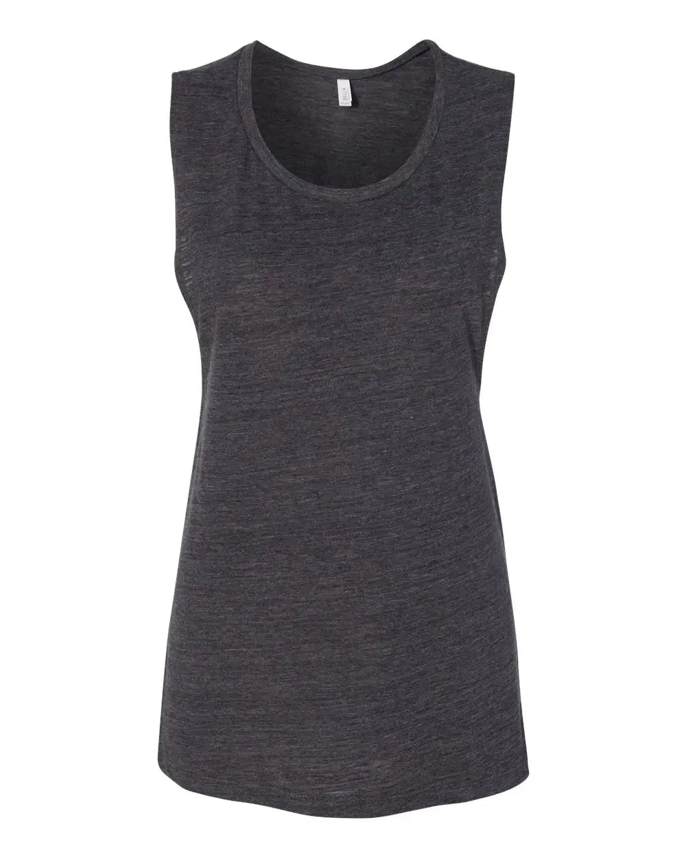 Bella + Canvas 8803 Women’s Flowy Scoop Muscle Tank - Charcoal Black Slub