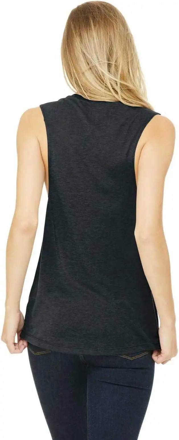 Bella + Canvas 8803 Women’s Flowy Scoop Muscle Tank - Dark Gray Heather
