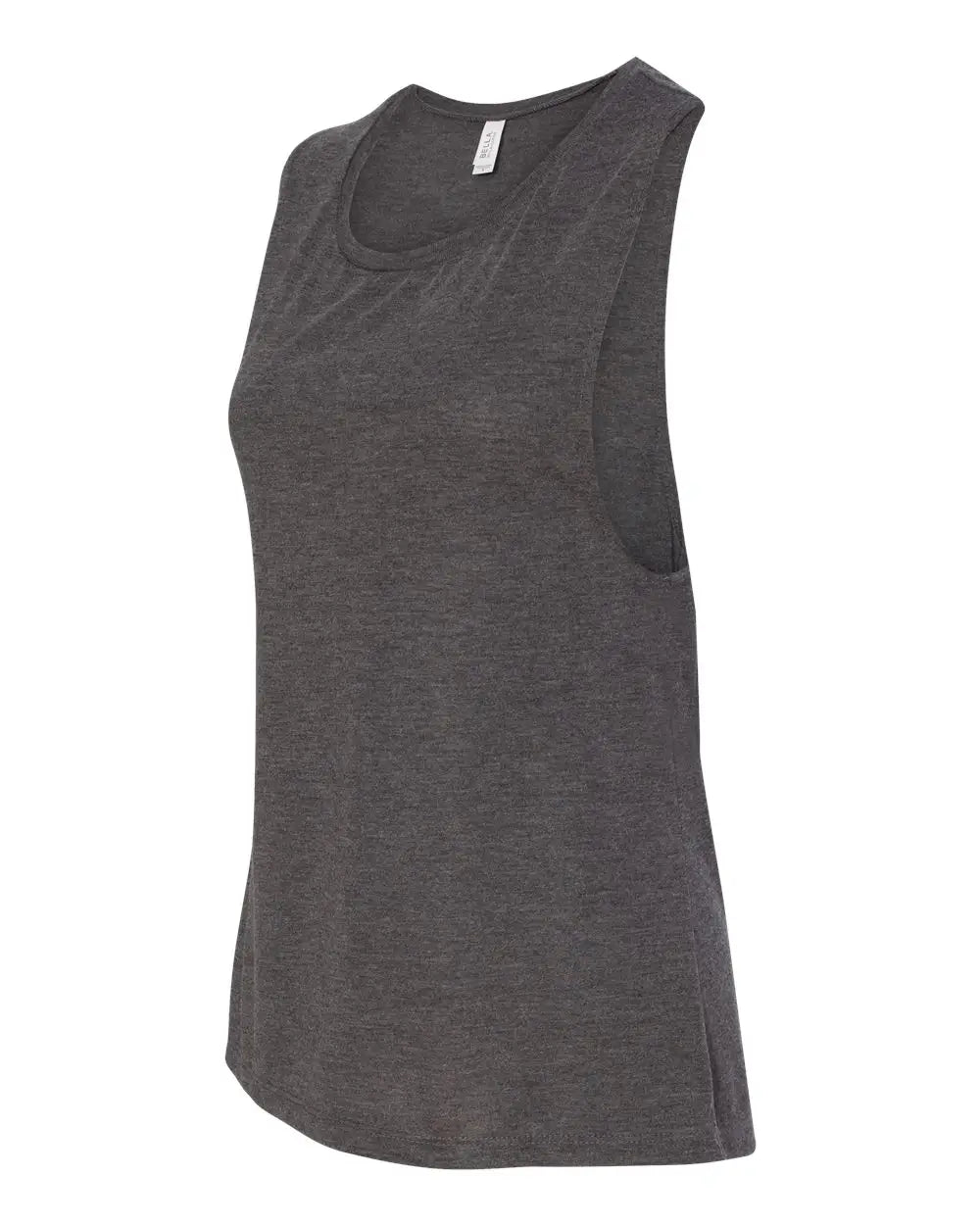 Bella + Canvas 8803 Women’s Flowy Scoop Muscle Tank - Dark Grey Heather - Gray / s