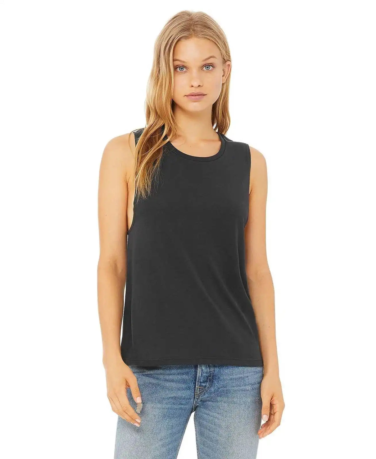 Bella + Canvas 8803 Women’s Flowy Scoop Muscle Tank - Dark Grey
