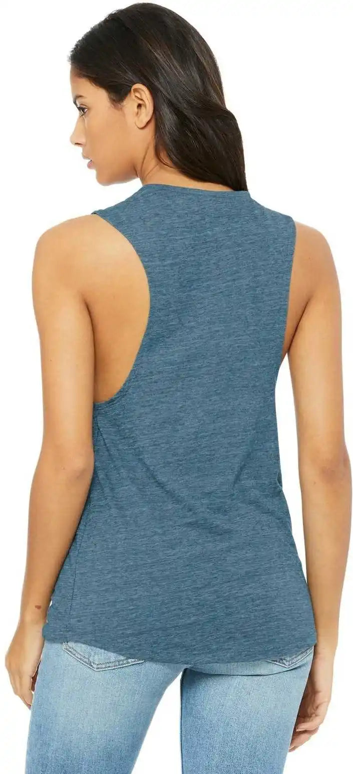 Bella + Canvas 8803 Women’s Flowy Scoop Muscle Tank - Denim Slub