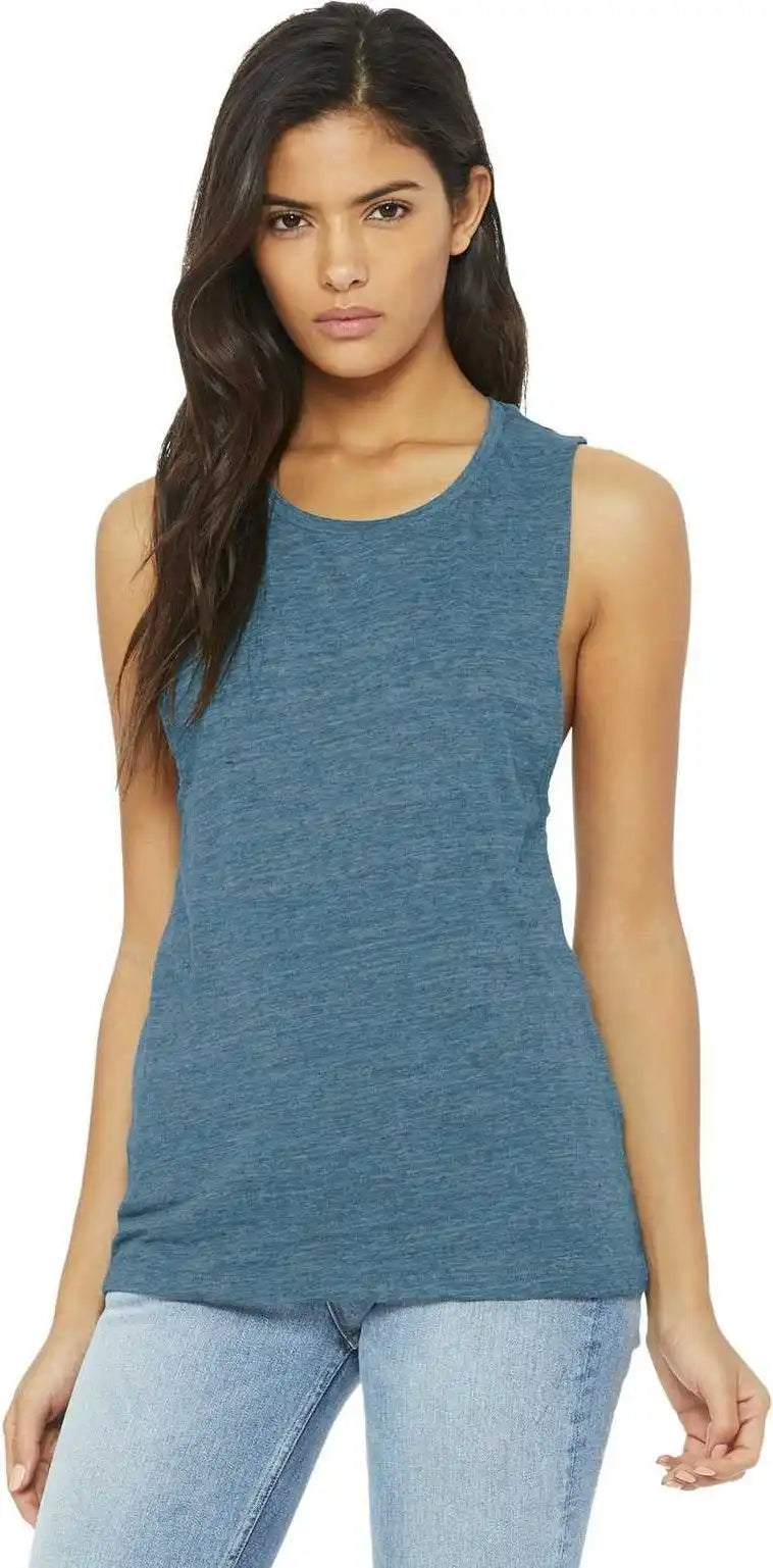 Bella + Canvas 8803 Women’s Flowy Scoop Muscle Tank - Denim Slub