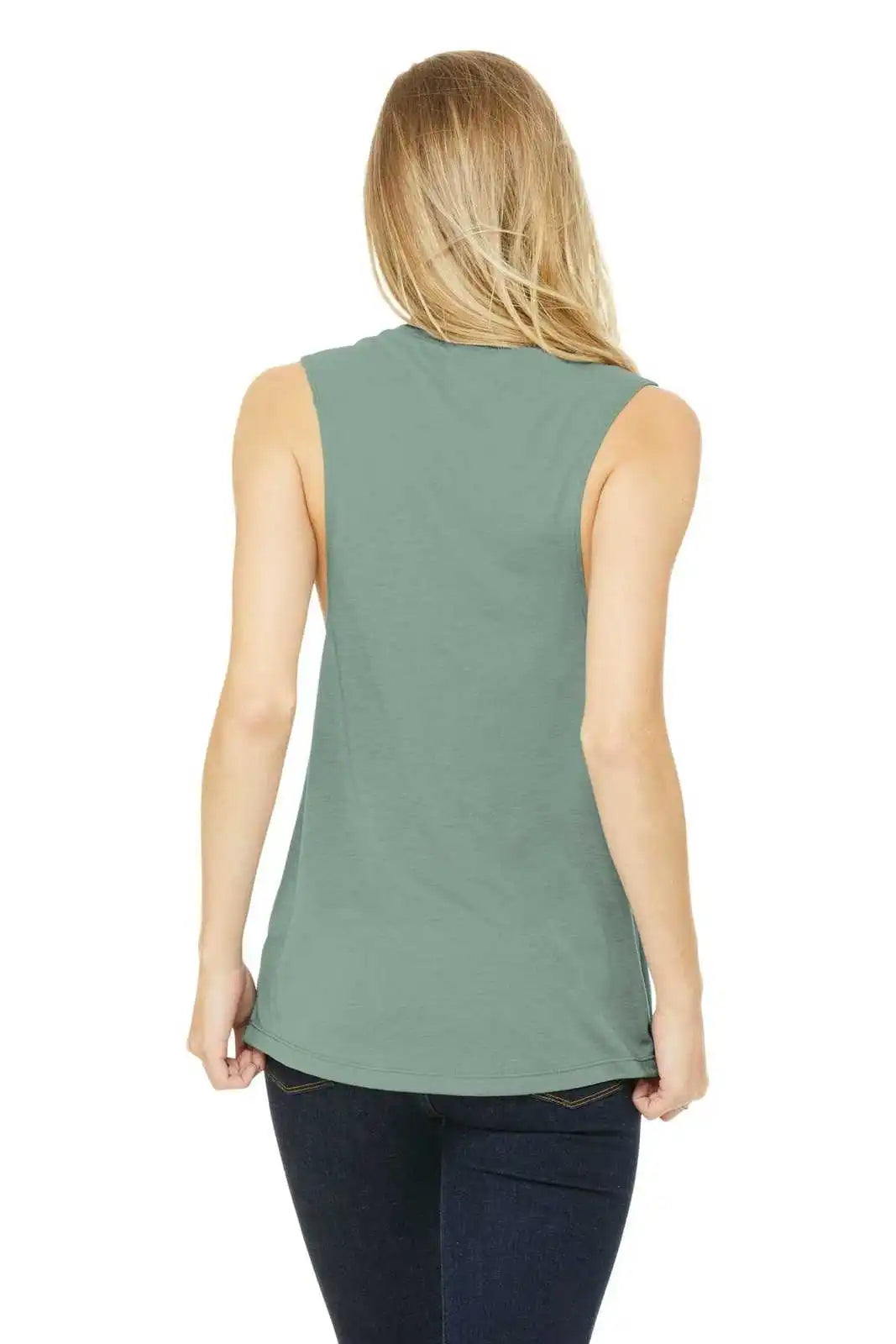 Bella + Canvas 8803 Women’s Flowy Scoop Muscle Tank Dusty Blue